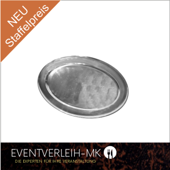 Edelstahlplatte 38 x 56cm - Oval*
